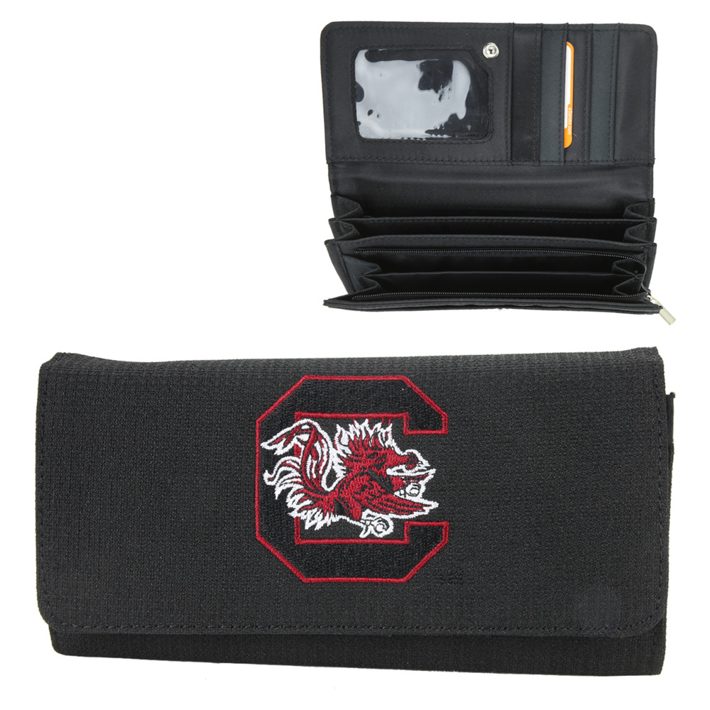 South Carolina Gamecocks Black with Team Logo Debbie Fabric Wallet, NCAA